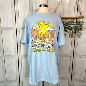 Coachella Valley California Desert Blue T Shirt Size 2X Love Tribe Sun Flowers